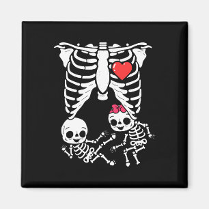 Aimant Halloween Twins Grossesse Faire-part Drôle Skele