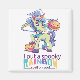 Aimant Halloween Unicorn sorcier à l'arc-en-ciel Éffray