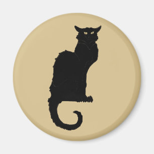 Aimant Halloween vintage, Chat noir Art Nouveau Éffrayant
