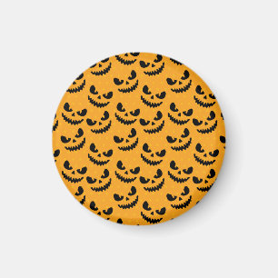 Aimant Halloween : visages effrayants, style vintage.
