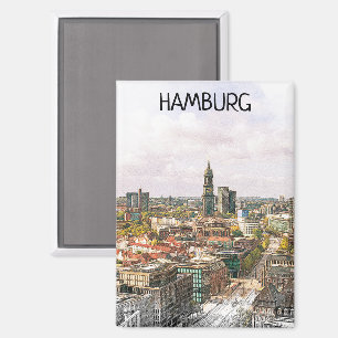 Aimant Hambourg Allemagne Hansestadt City View élégant