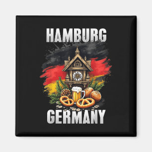 Aimant Hambourg Allemagne Souvenir Allemand Drapeau Voyag