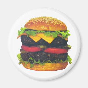 Aimant Hamburger de luxe double au fromage
