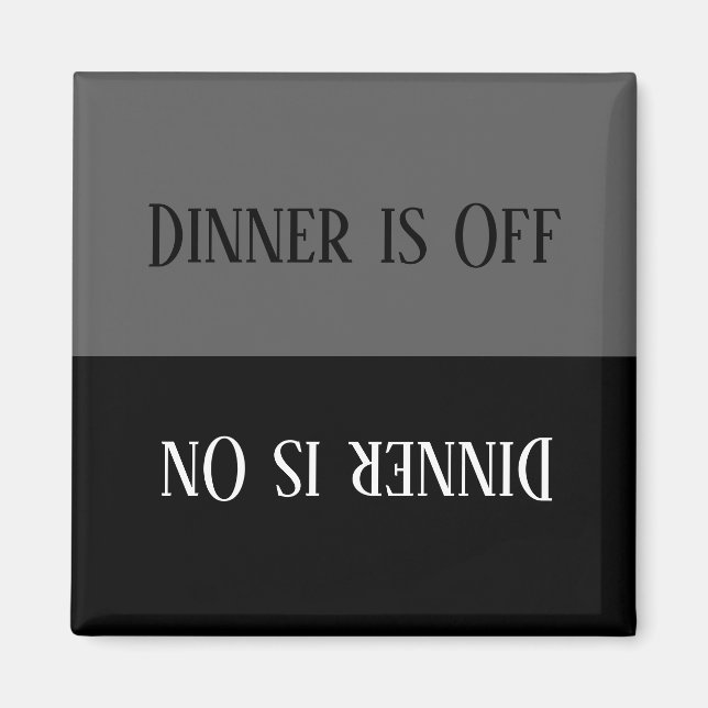 Aimant HAMbyWG - Le dîner est allumé/le dîner est éteint (Devant)