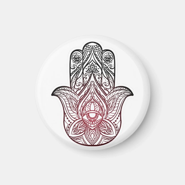 Aimant Hamsa avec motif boho (Devant)