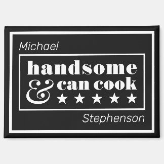 Aimant Handsome & Can Cook Typography Father's Day