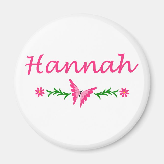 Aimant Hannah (Papillon rose) (Devant)
