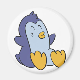 Aimant Happy Baby pingouin   choisir la couleur arrière -