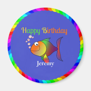 Aimant Happy Birthday from Bubbles the Fish
