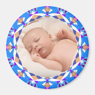 Aimant Happy Blue Nouveau bébé garçon fille parents cadea