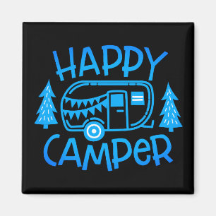 Aimant Happy Camper RV Travel Trailer Wanderlust Camping