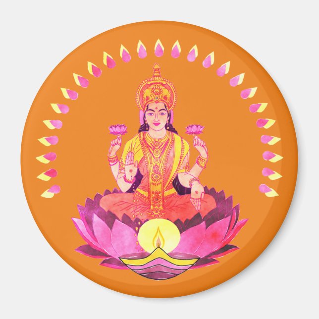Aimant Happy Diwali - Deepalavi Lakshmi Goddess 1 (Devant)