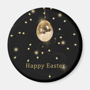 Aimant Happy Easter Gold Disco Ball