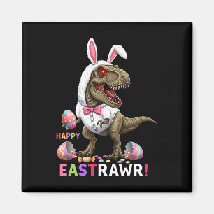 Aimant Happy Eastrawr T Rex Dinosaur Lapin de Pâques Bonb