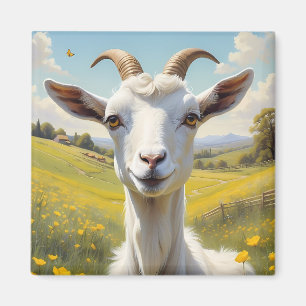 Aimant Happy Goat Vibrant Buttercup Meadow