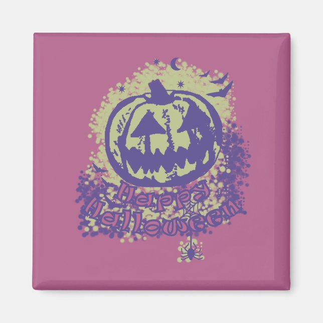 Aimant Happy Halloween Jack-o'-lantern G (Devant)