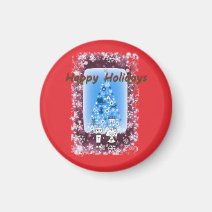 Aimant Happy Holidays HKo et TRobot par Hidemi Woods
