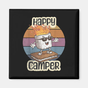 Aimant Happy Marshmallow Camper Cute Girls Camp d'enfants