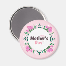 Aimant Happy Mother's Day  Pink Tulips
