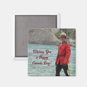 Aimant Happy Mountie Happy Canada Day Funny Photo