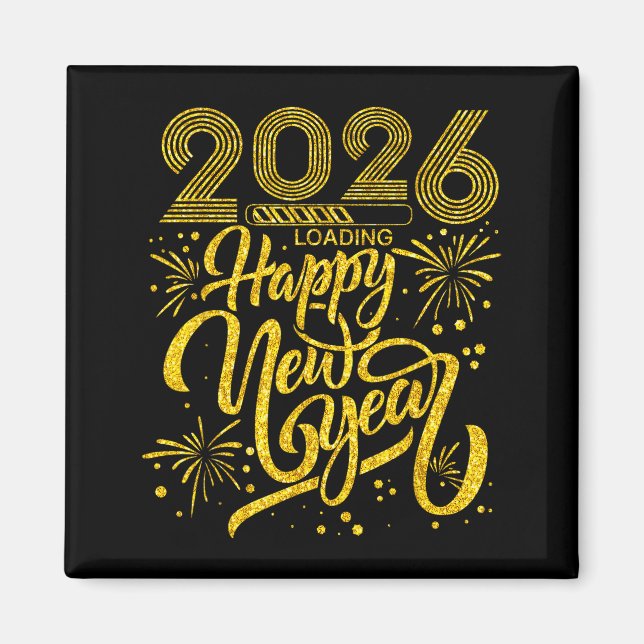 Aimant Happy New Year 2026 Funny New Years Eve Party Men  (Devant)