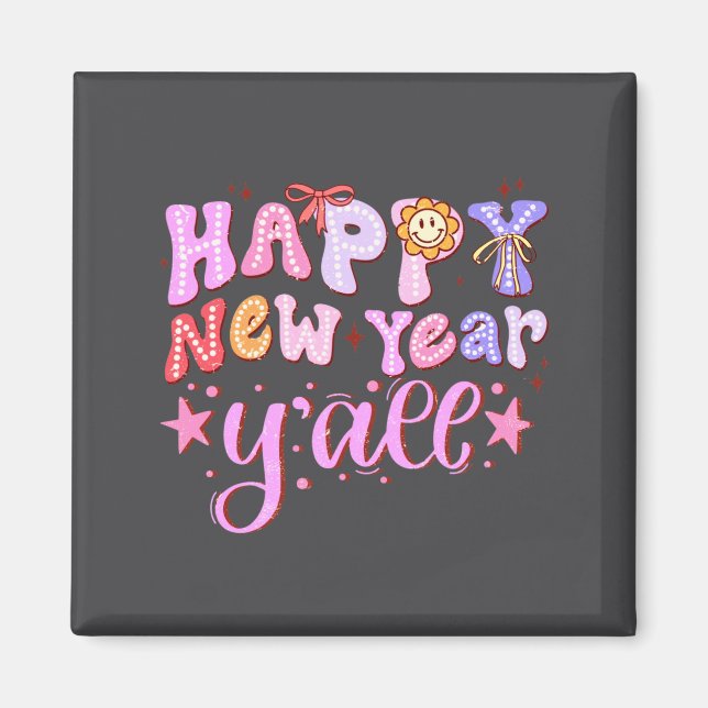 Aimant Happy New Year 2026 Party Countdown New Years Y'al (Devant)
