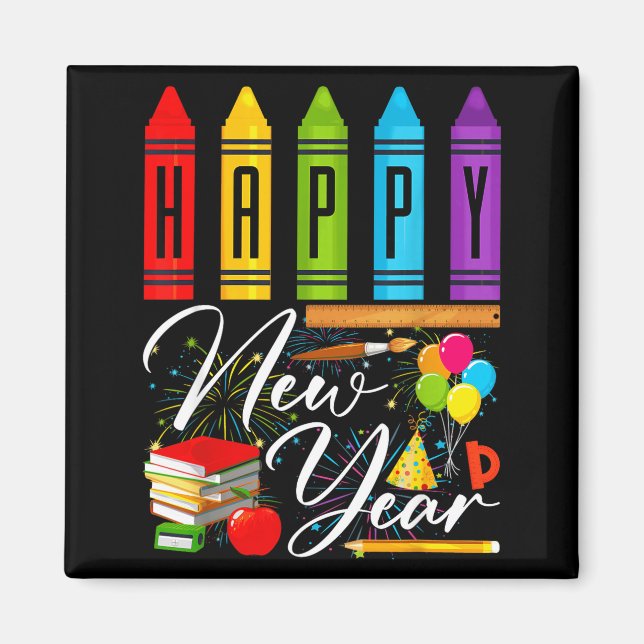 Aimant Happy New Year Teacher Fireworks New Years Eve Par (Devant)