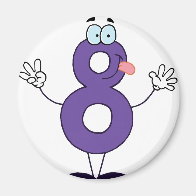 Aimant Happy Numéro 8 (Devant)