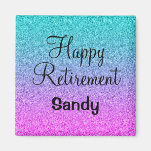 Aimant Happy Retraite Ombre rose bleu violet Parties scin