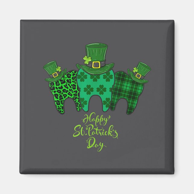 Aimant Happy St Patrick's Day Dental Istant Tooth Patrick (Devant)