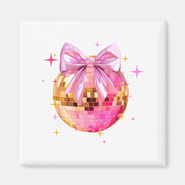 Aimant Happy Valentine's Day Funny Coquette Disco Ball Gi (Devant)