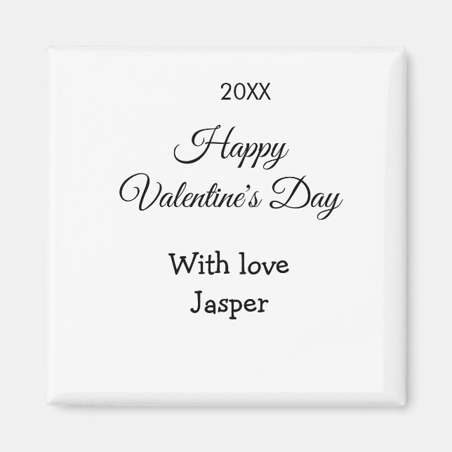 Aimant Happy Valentine's day name love simple year stylis (Devant)