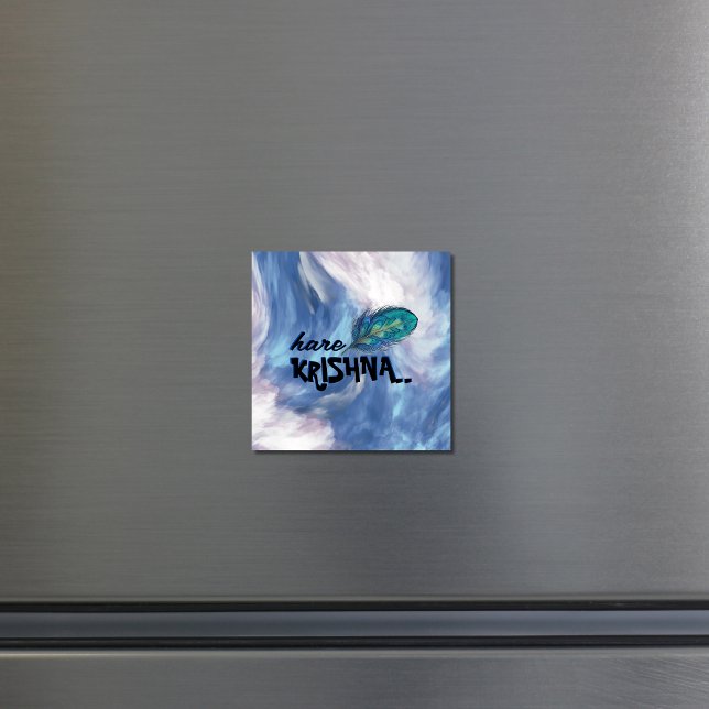 Aimant "Hare Krishna" Peacock Feather Hindu (Créateur téléchargé)