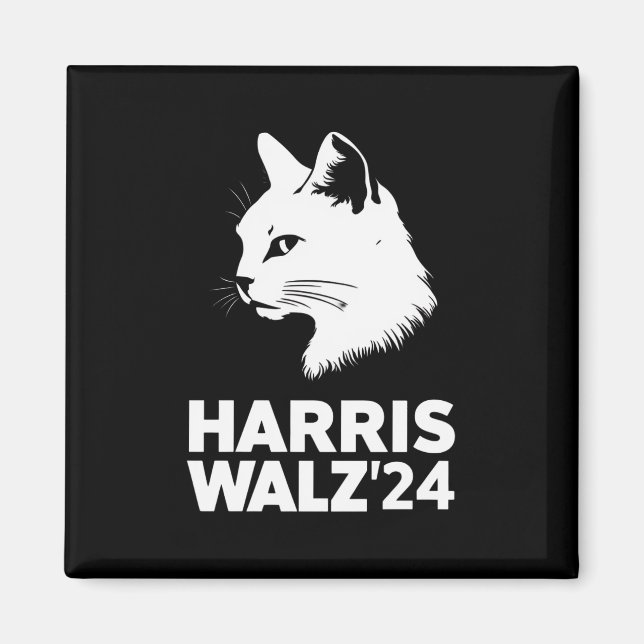 Aimant Harris Waltz 2024 Election Funny Cat Kamala Tim (Devant)