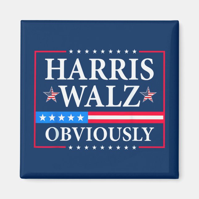 Aimant Harris Walz 2024 Évidemment (Devant)