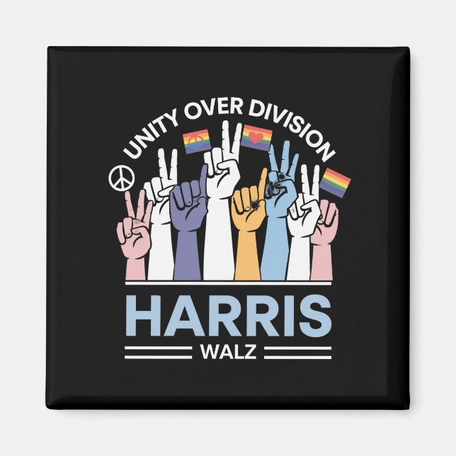 Aimant Harris Walz Waltz 2024 Unité sur division (Devant)