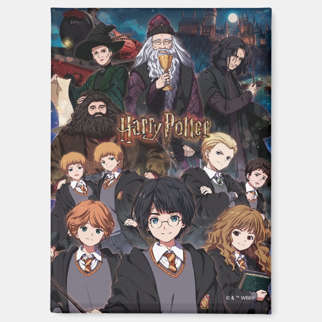 Aimant HARRY POTTER™ Anime Ensemble Scene (Recto)