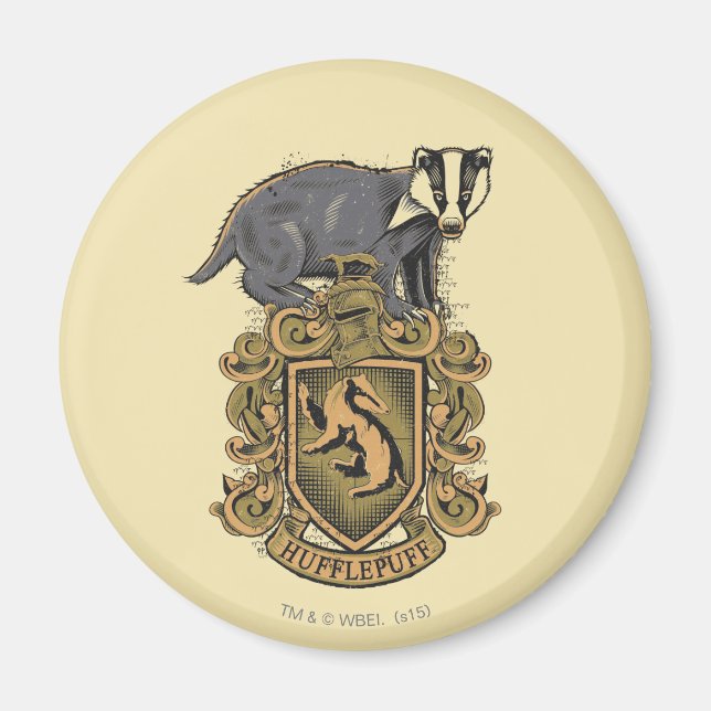 Aimant Harry Potter | Blason de Poufsouffle avec Blaireau (Devant)