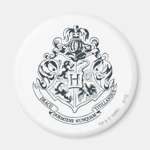 Aimant Harry Potter Hogwarts Crest - Black and White