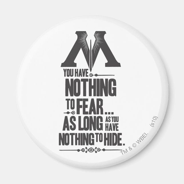 Aimant Harry Potter Spell | Ministère de la propagande ma (Devant)