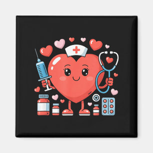 Aimant Haut de blouse de Saint-Valentin infirmière cœur d
