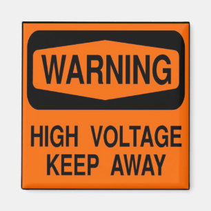 Aimant haute tension d'avertissement