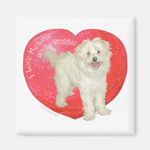 Aimant Havanese / Westie Mix Saint-Valentin