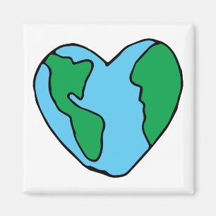 Aimant Heart Art World Ecofriendly Icon Happy Earth Clipa