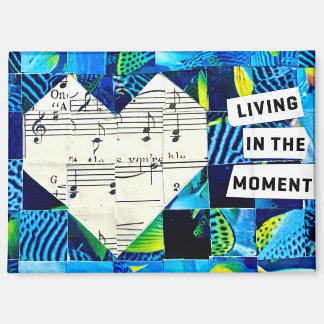 Aimant Heart Collage Wall Art Music Abstract Decor