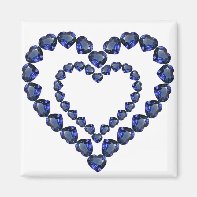 Aimant Heart Sapphire Gemstone (Devant)