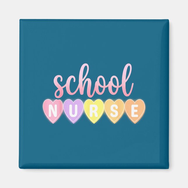 Aimant Hearts School Nurse Medical Istant Valentines Day  (Devant)