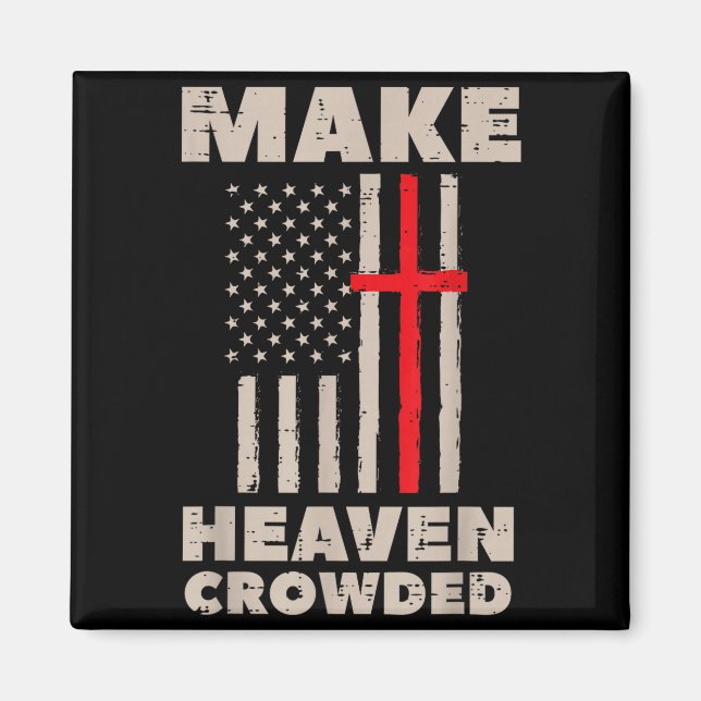 Aimant Heaven Us Flag Patriotic Christian Religious God J (Devant)