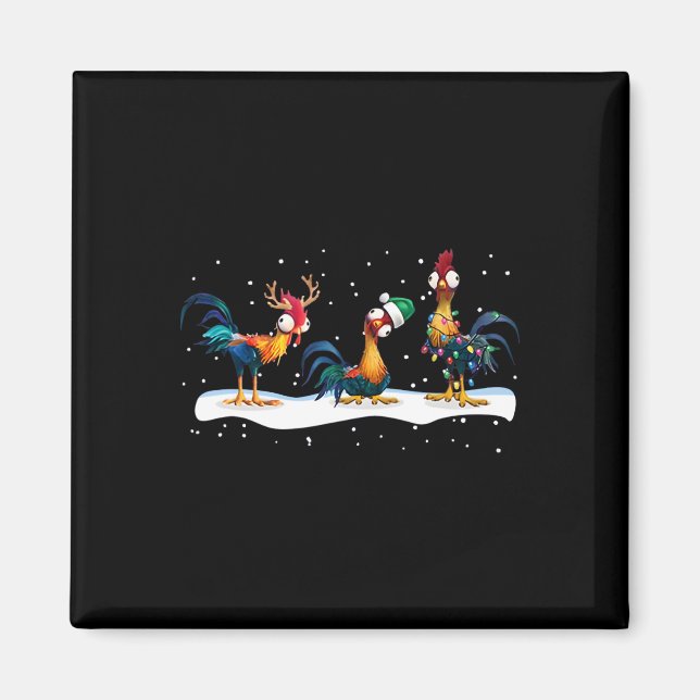 Aimant Hei Hei Chicken Christmas - Uni (Devant)