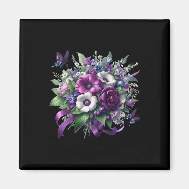 Aimant Heimerheimer Violet Floral Pensée Démence Heimerhe (Devant)